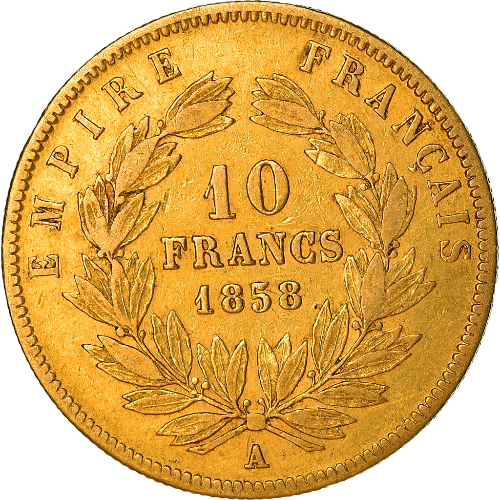 Monnaie, France, Napoléon III, 10 Francs, 1858, Paris, TB+, Or, Gadoury:1014