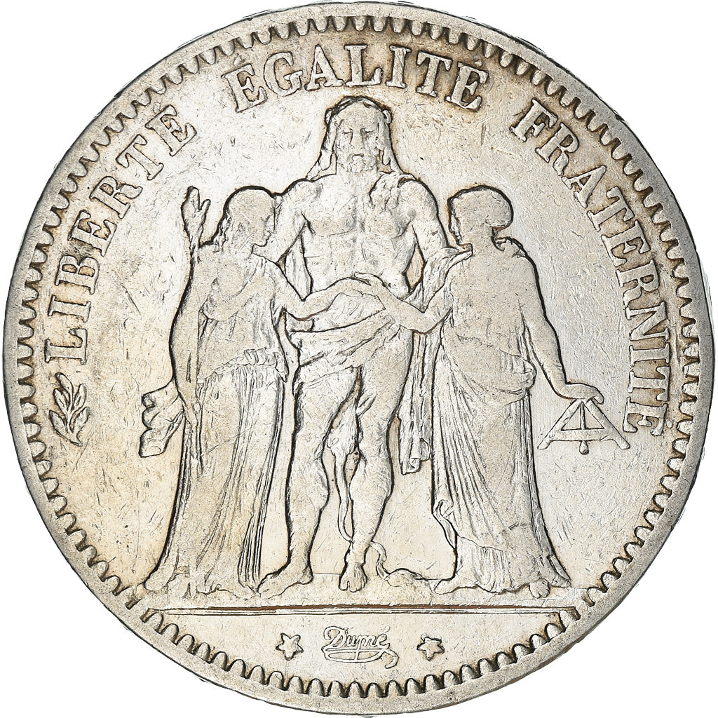 Münze, Frankreich, Hercule, 5 Francs, 1877, Paris, S+, Silber, KM:820.1
