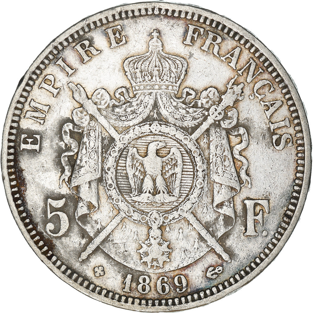 Coin, France, Napoléon III, 5 Francs, 1869, Strasbourg, VF(30-35), Silver