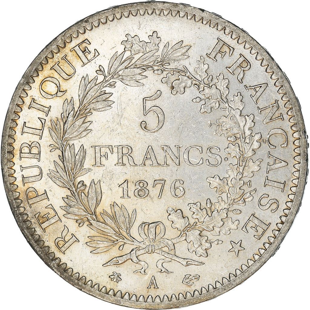 Coin, France, Hercule, 5 Francs, 1876, Paris, AU(55-58), Silver, KM:820.1