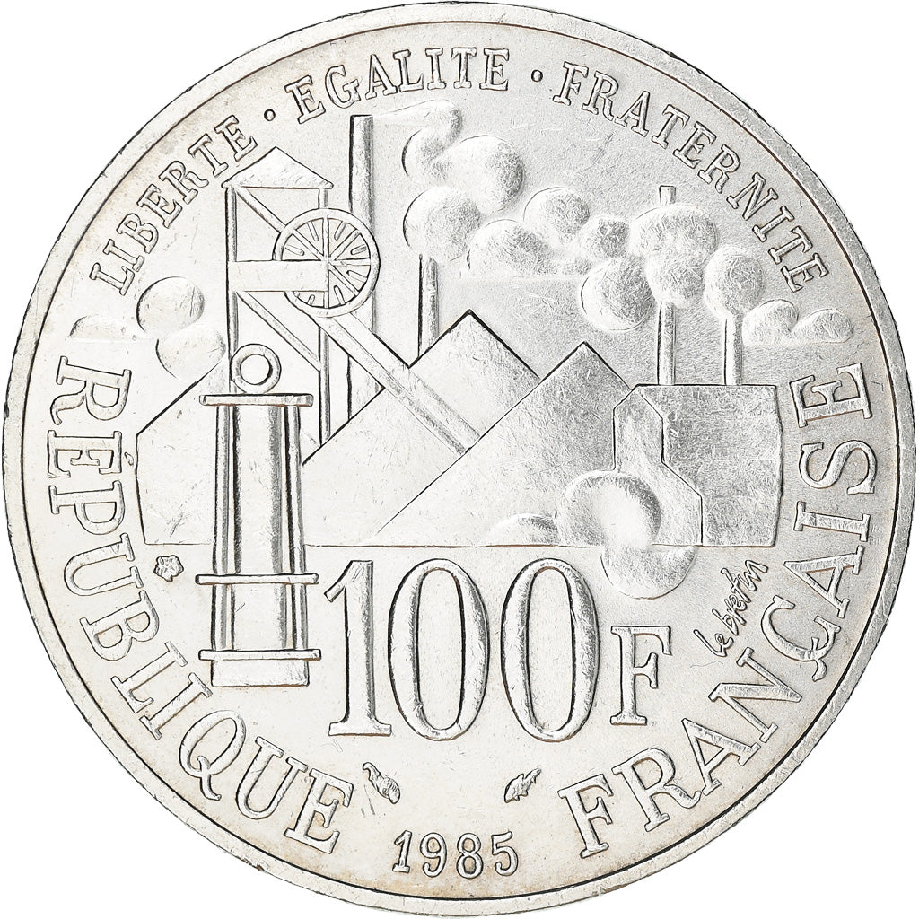 Monnaie, France, Germinal, 100 Francs, 1985, SUP, Argent, Gadoury:900, KM:957