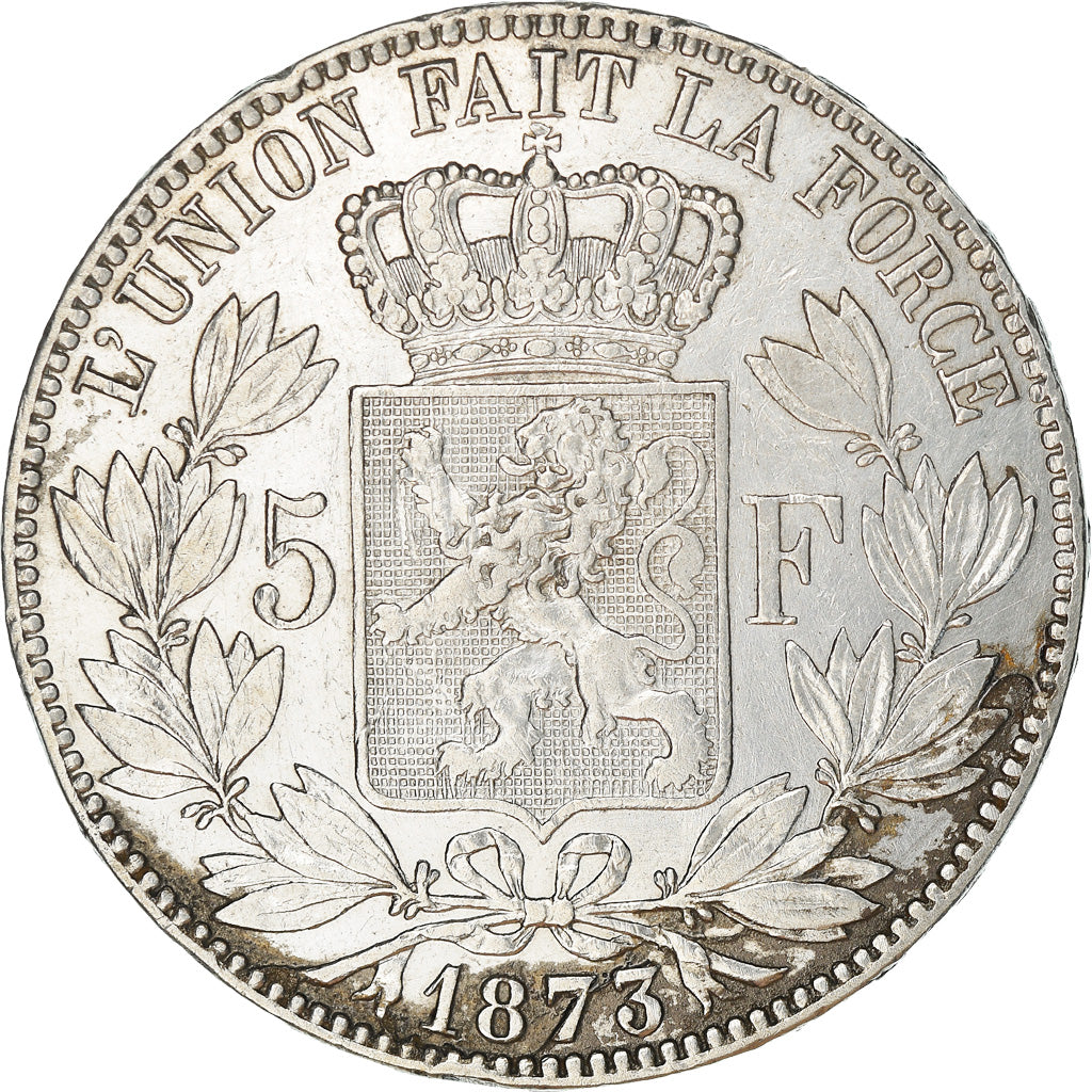 Coin, Belgium, Leopold II, 5 Francs, 5 Frank, 1873, EF(40-45), Silver, KM:24