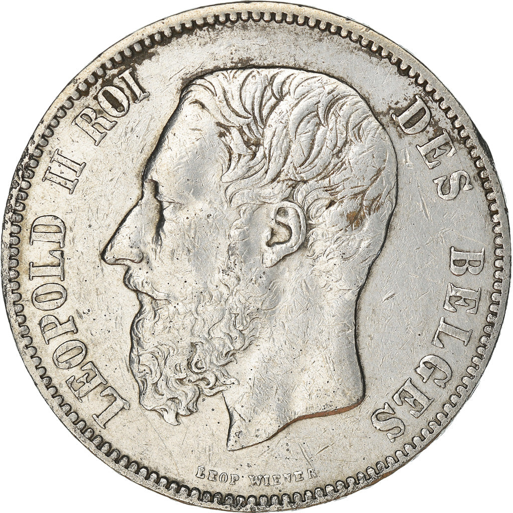 Coin, Belgium, Leopold II, 5 Francs, 5 Frank, 1872, EF(40-45), Silver, KM:24