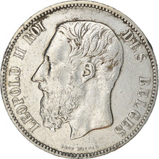 Coin, Belgium, Leopold II, 5 Francs, 5 Frank, 1872, EF(40-45), Silver, KM:24