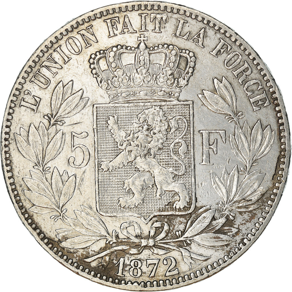 Coin, Belgium, Leopold II, 5 Francs, 5 Frank, 1872, EF(40-45), Silver, KM:24