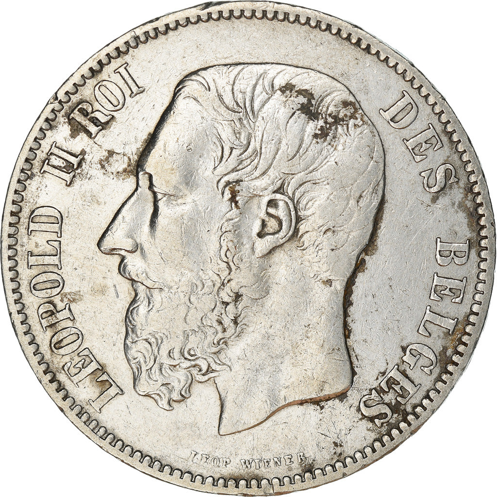 Coin, Belgium, Leopold II, 5 Francs, 5 Frank, 1874, VF(30-35), Silver, KM:24