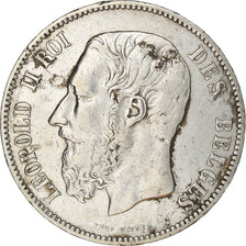Coin, Belgium, Leopold II, 5 Francs, 5 Frank, 1874, VF(30-35), Silver, KM:24