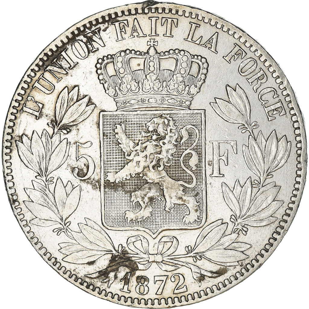 Coin, Belgium, Leopold II, 5 Francs, 5 Frank, 1872, VF(30-35), Silver, KM:24