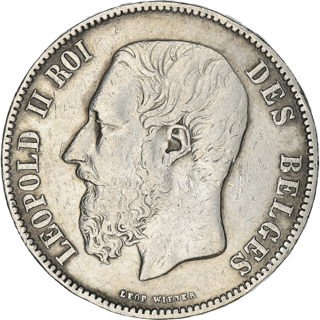 Coin, Belgium, Leopold II, 5 Francs, 5 Frank, 1871, EF(40-45), Silver, KM:24