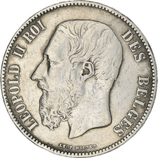 Coin, Belgium, Leopold II, 5 Francs, 5 Frank, 1871, EF(40-45), Silver, KM:24