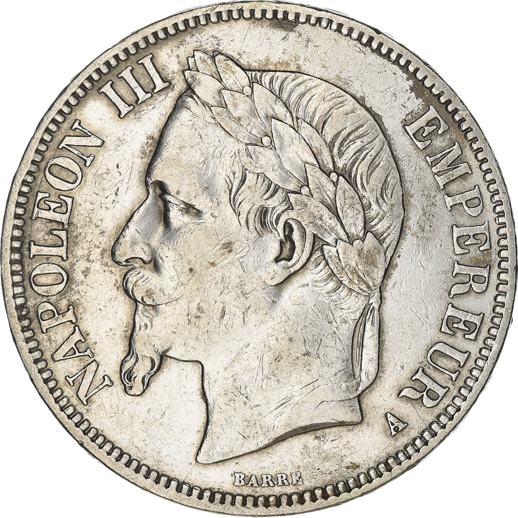 Munten, Frankrijk, Napoléon III, 5 Francs, 1867, Paris, ZF, Zilver, KM:799.1