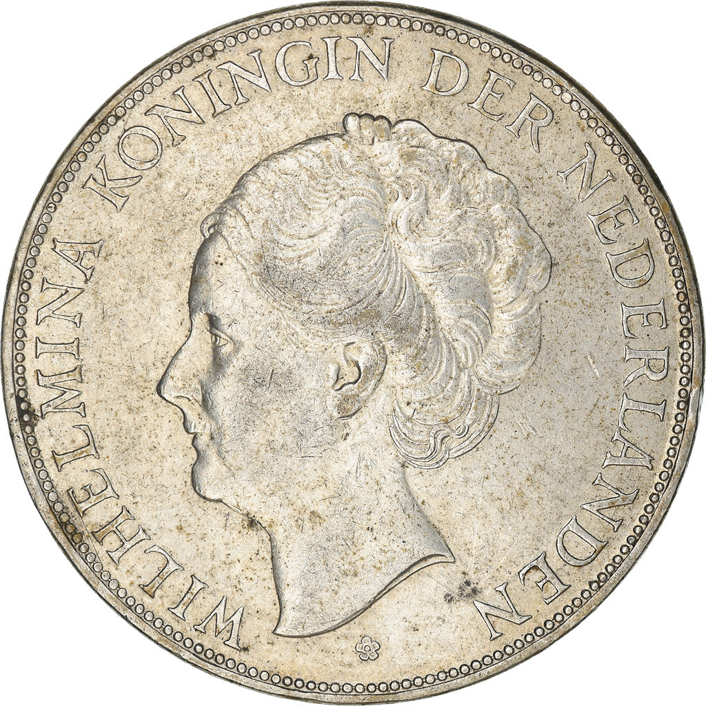 Coin, Netherlands, Wilhelmina I, 2-1/2 Gulden, 1930, EF(40-45), Silver, KM:165