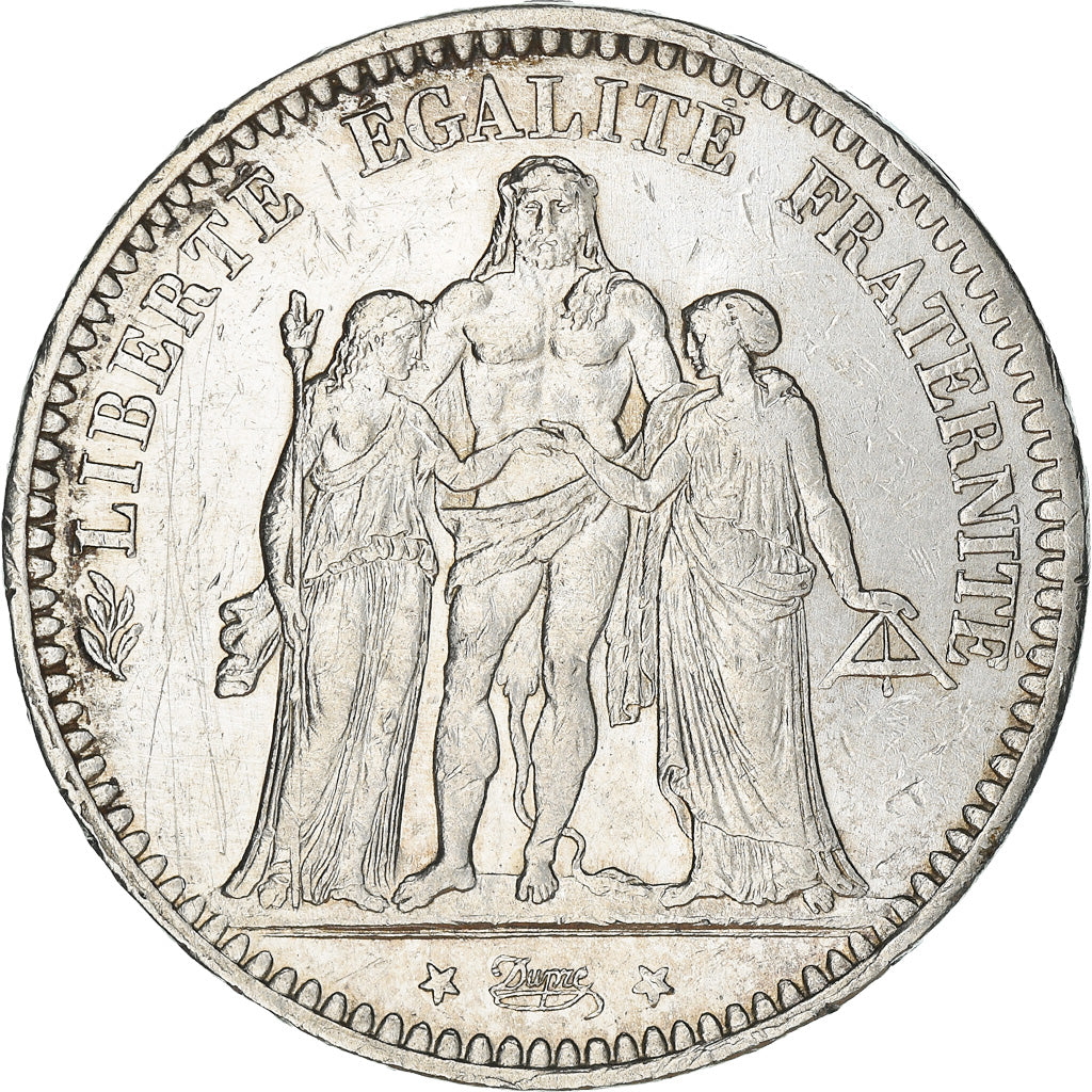 Coin, France, Hercule, 5 Francs, 1873, Bordeaux, AU(50-53), Silver, KM:820.2