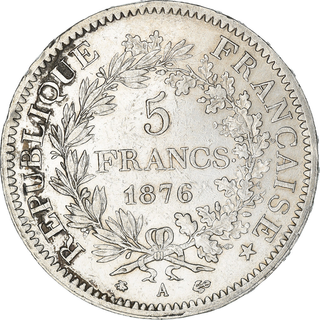 Coin, France, Hercule, 5 Francs, 1876, Paris, AU(50-53), Silver, KM:820.1