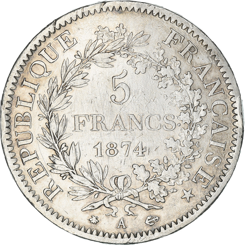 Coin, France, Hercule, 5 Francs, 1874, Paris, EF(40-45), Silver, KM:820.1