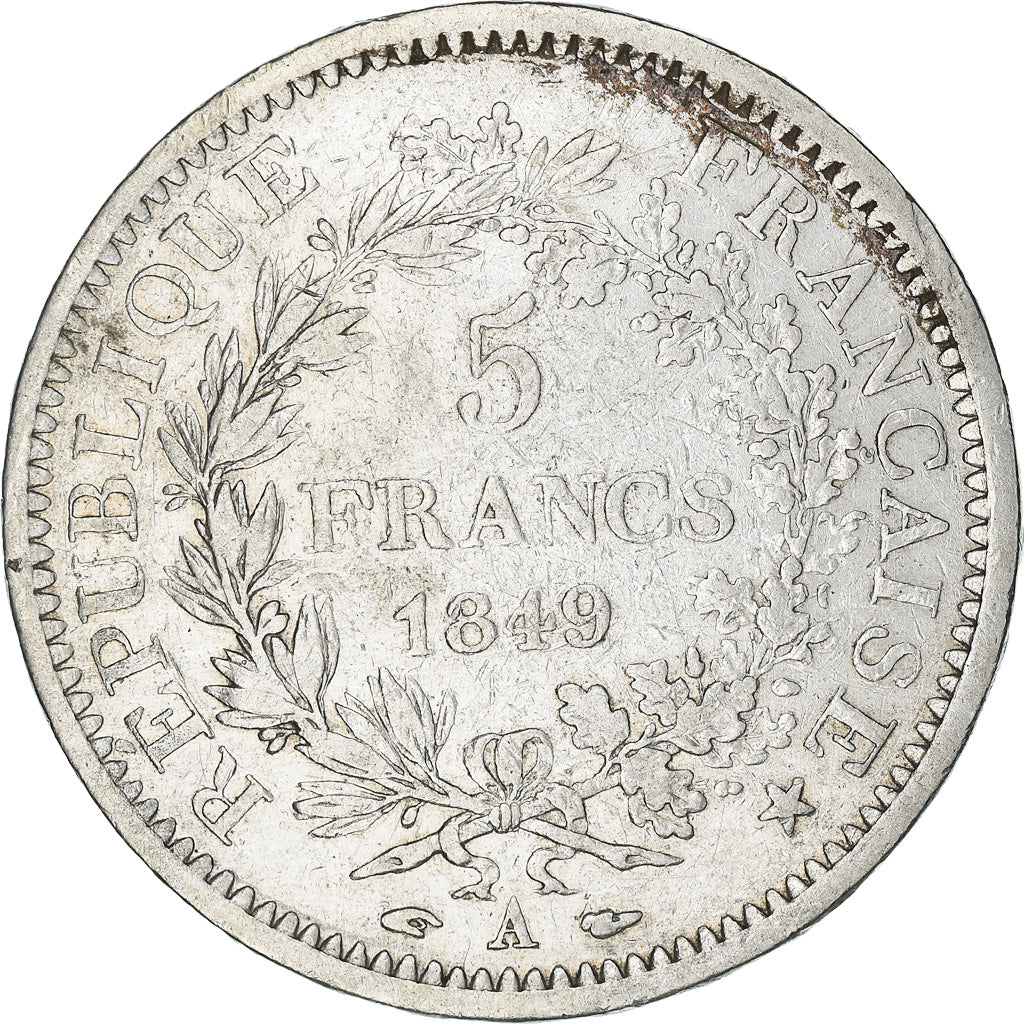 Monnaie, France, Hercule, 5 Francs, 1849, Paris, TB+, Argent, Gadoury:683