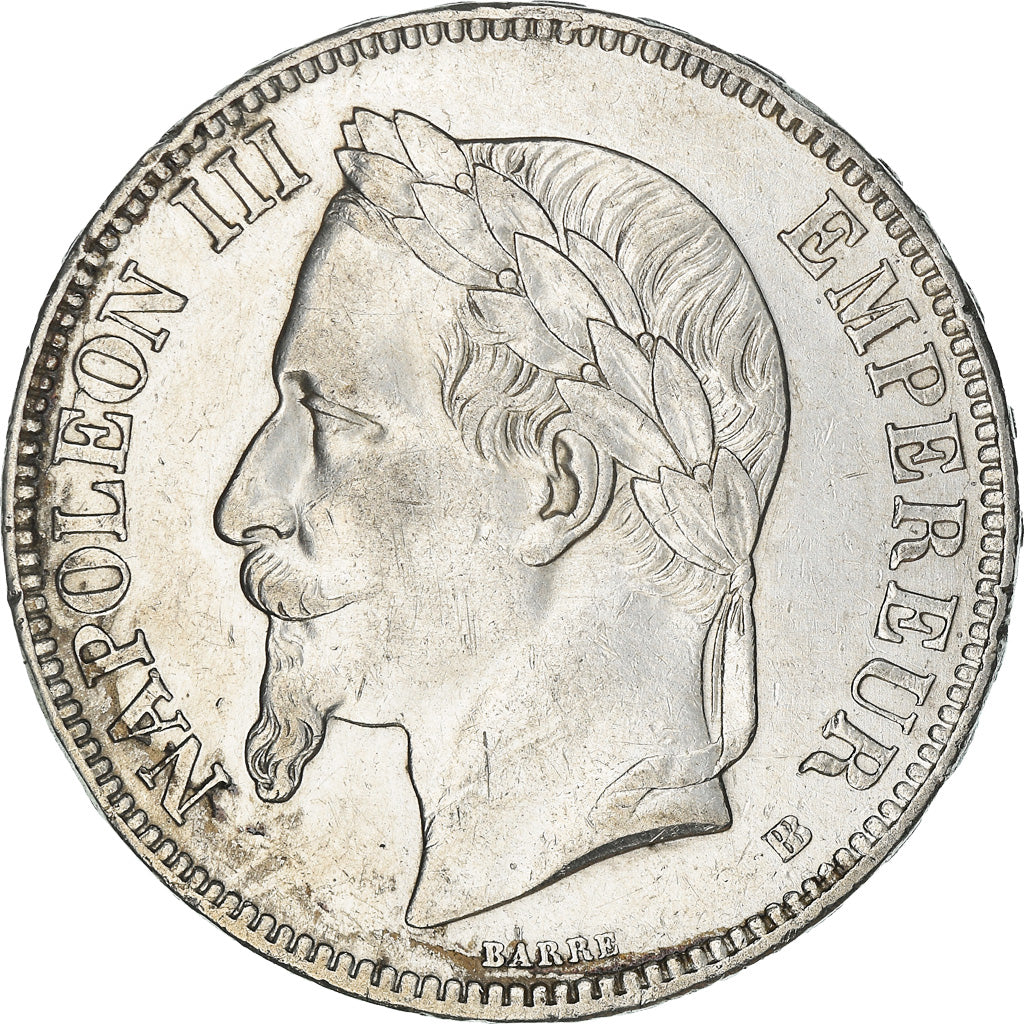 Coin, France, Napoléon III, 5 Francs, 1868, Strasbourg, AU(50-53), Silver