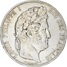 Coin, France, Louis-Philippe, 5 Francs, 1844, Lille, VF(30-35), Silver