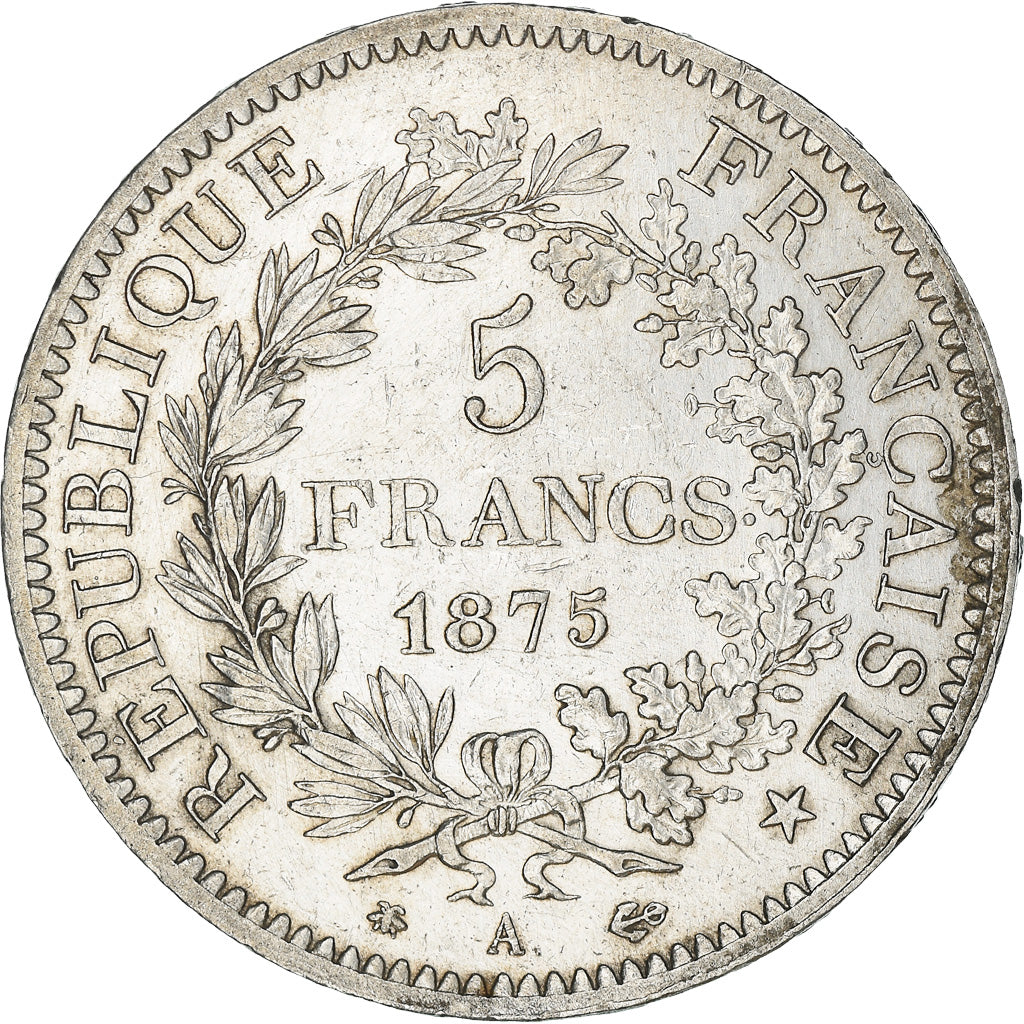 Coin, France, Hercule, 5 Francs, 1875, Paris, AU(50-53), Silver, KM:820.1