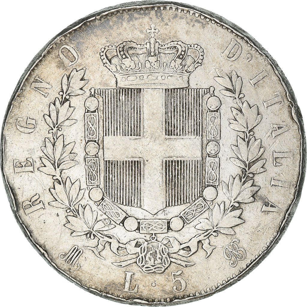 Coin, Italy, Vittorio Emanuele II, 5 Lire, 1871, Milan, VF(20-25), Silver