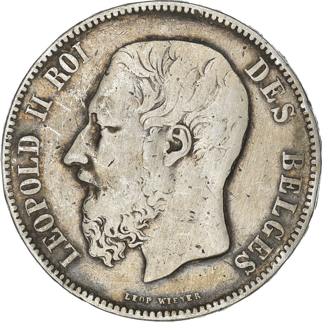 Coin, Belgium, Leopold II, 5 Francs, 5 Frank, 1873, VF(20-25), Silver, KM:24