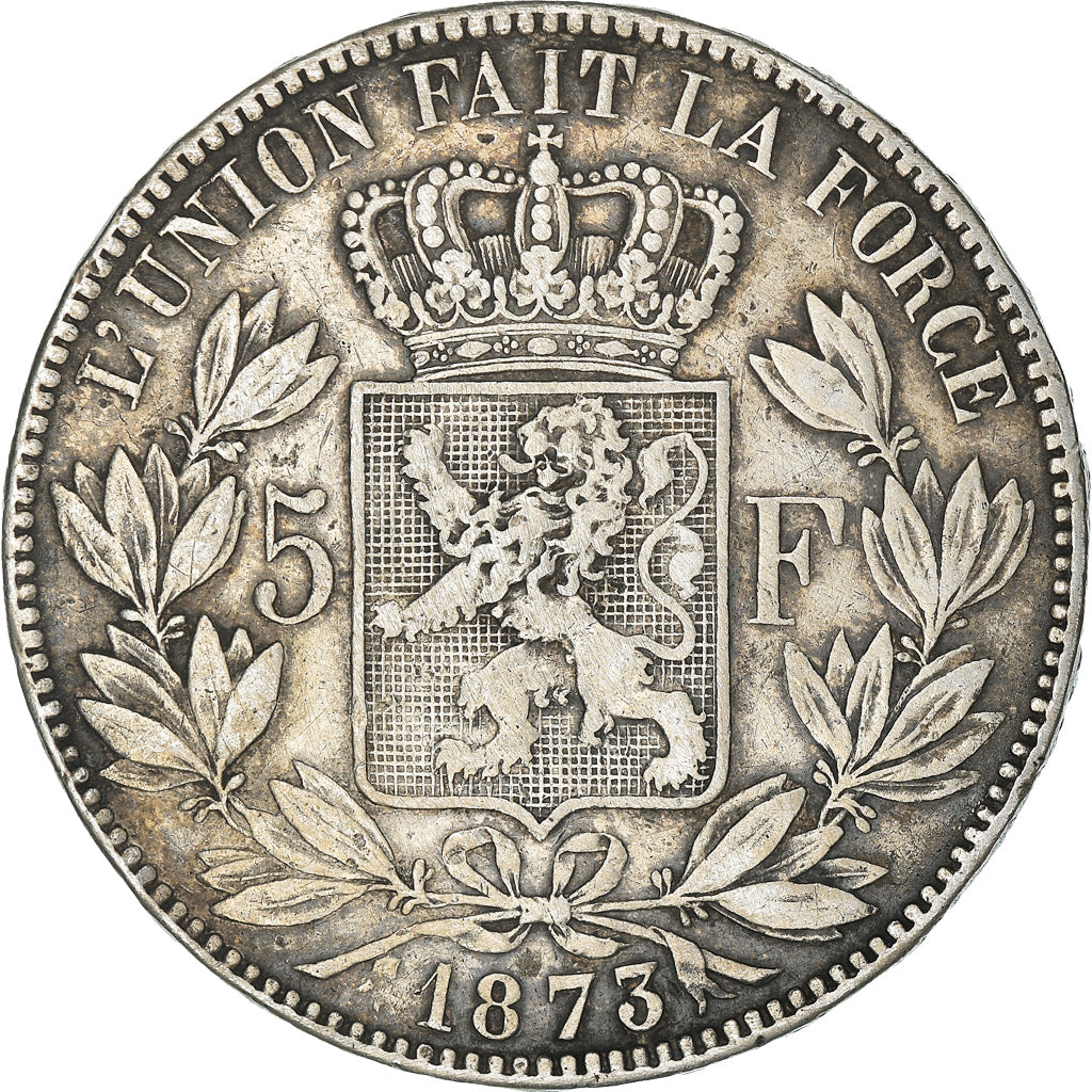 Coin, Belgium, Leopold II, 5 Francs, 5 Frank, 1873, VF(20-25), Silver, KM:24