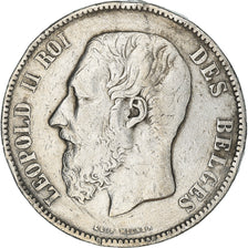 Coin, Belgium, Leopold II, 5 Francs, 5 Frank, 1869, VF(30-35), Silver, KM:24