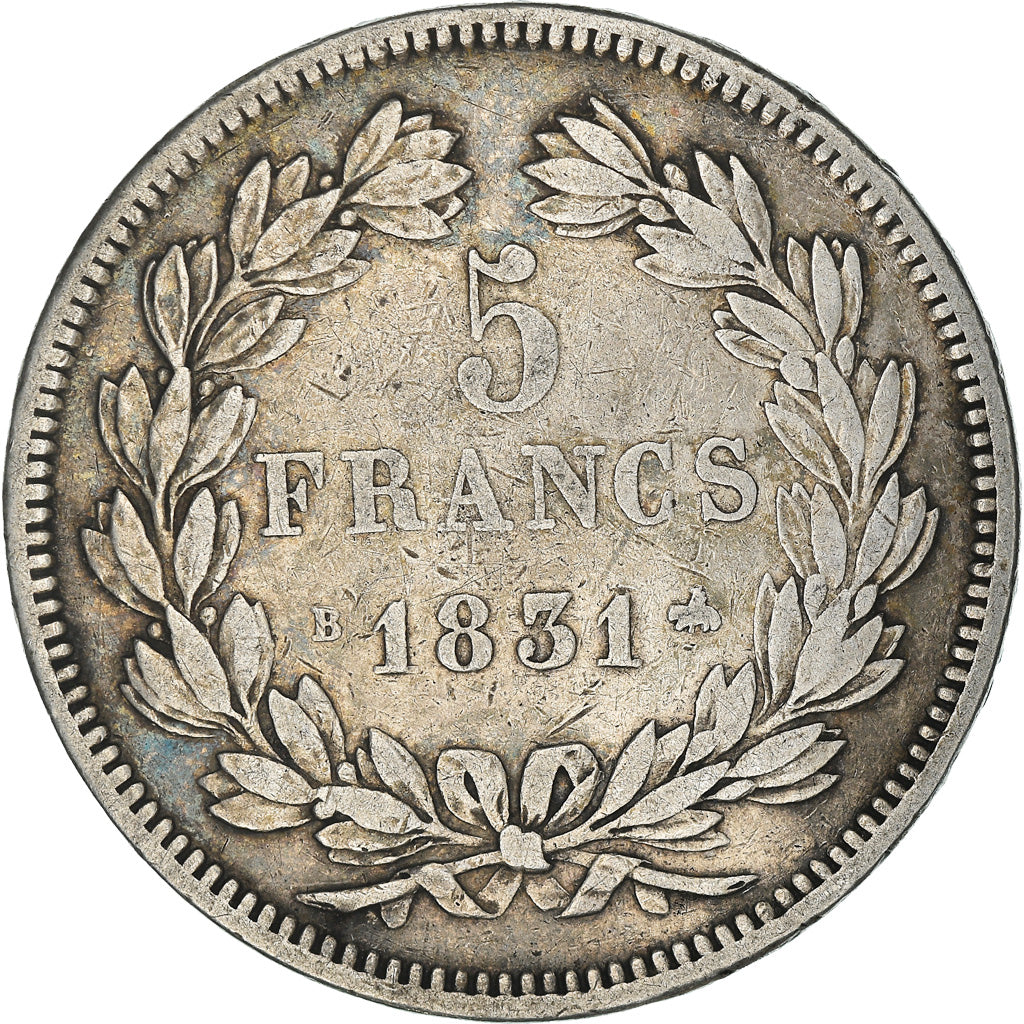Monnaie, France, Louis-Philippe, 5 Francs, 1831, Rouen, TB+, Argent