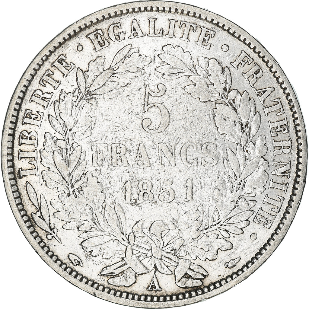 Monnaie, France, Cérès, 5 Francs, 1851, Paris, TTB, Argent, Gadoury:719