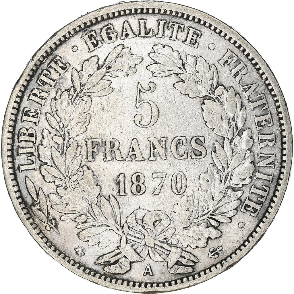 Monnaie, France, Cérès, 5 Francs, 1870, Paris, TB+, Argent, Gadoury:742