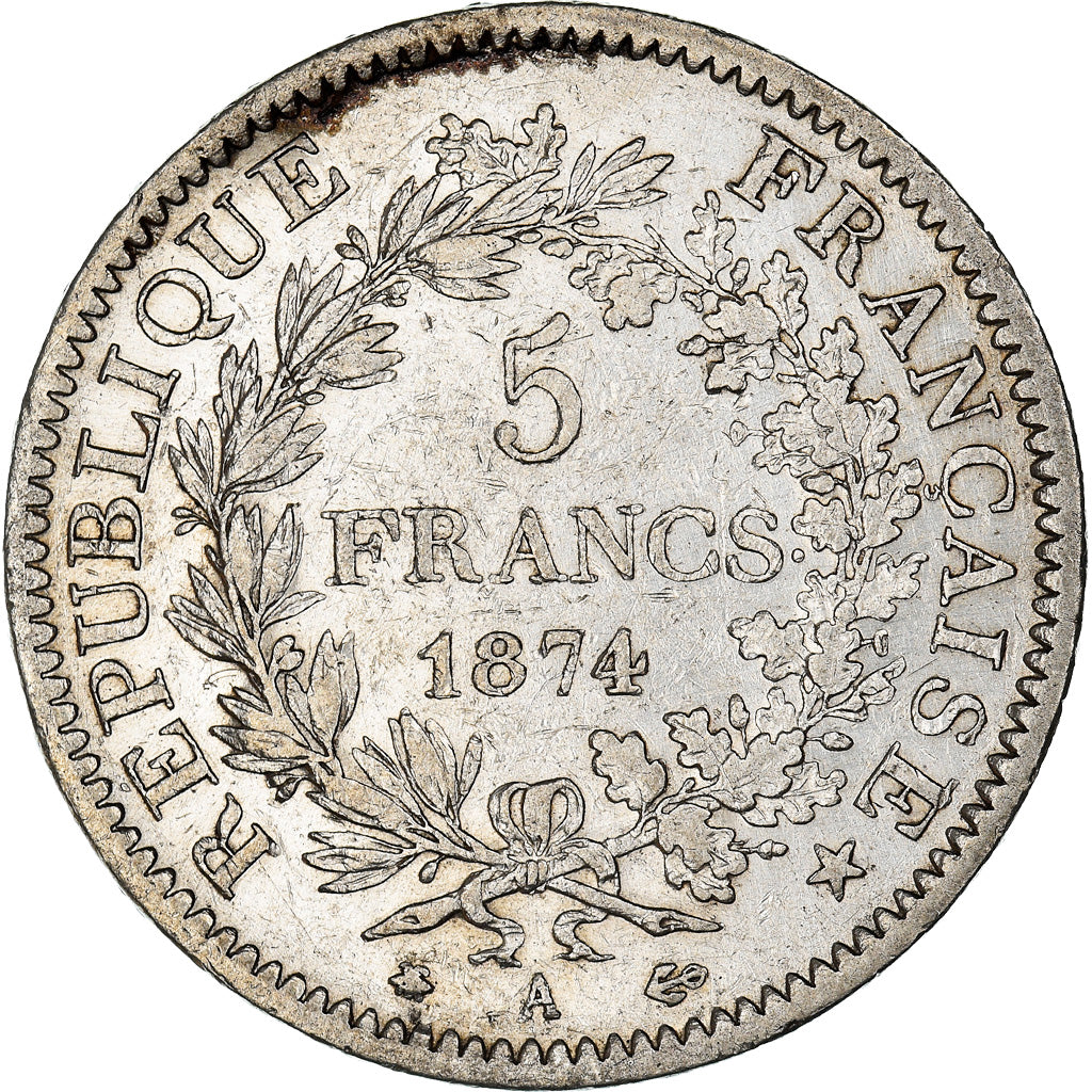 Coin, France, Hercule, 5 Francs, 1874, Paris, VF(30-35), Silver, KM:820.1
