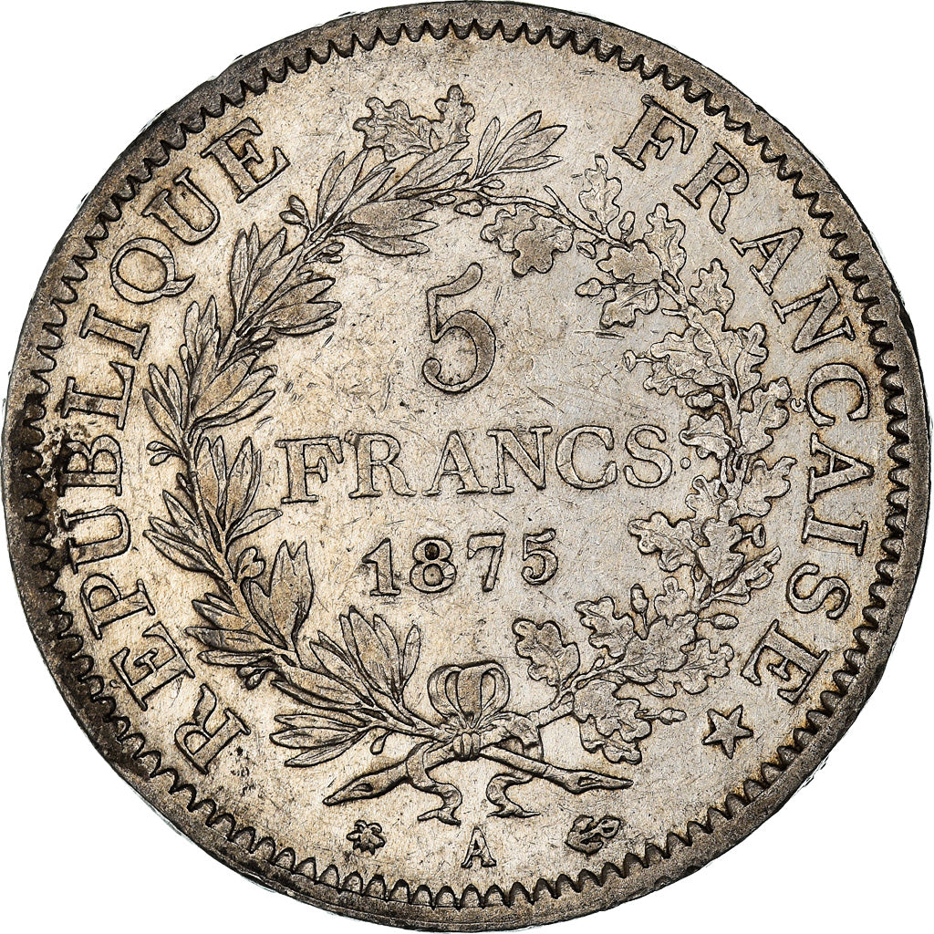 Monnaie, France, Hercule, 5 Francs, 1875, Paris, TTB, Argent, Gadoury:745a