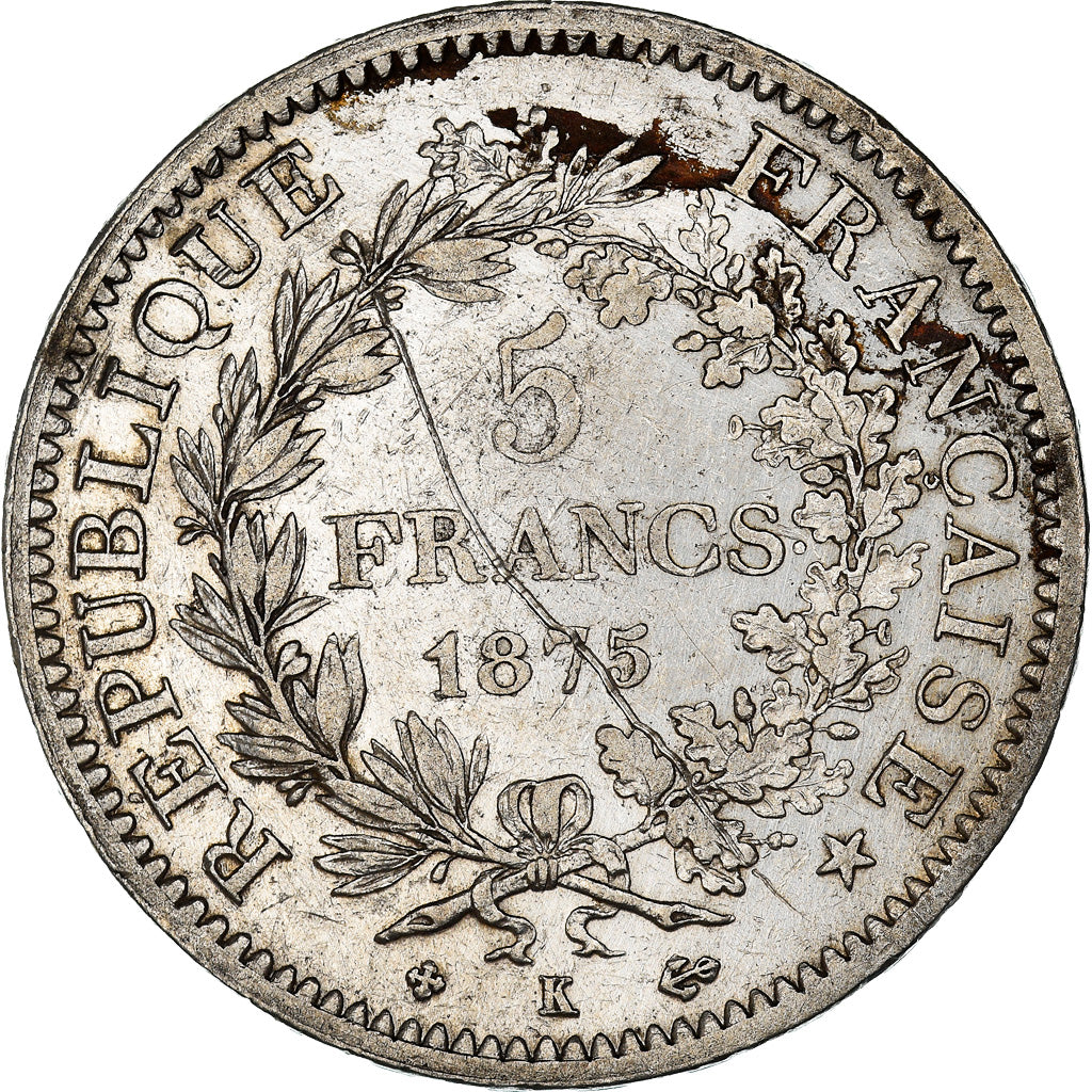 Monnaie, France, Hercule, 5 Francs, 1875, Paris, TB, Argent, Gadoury:745a