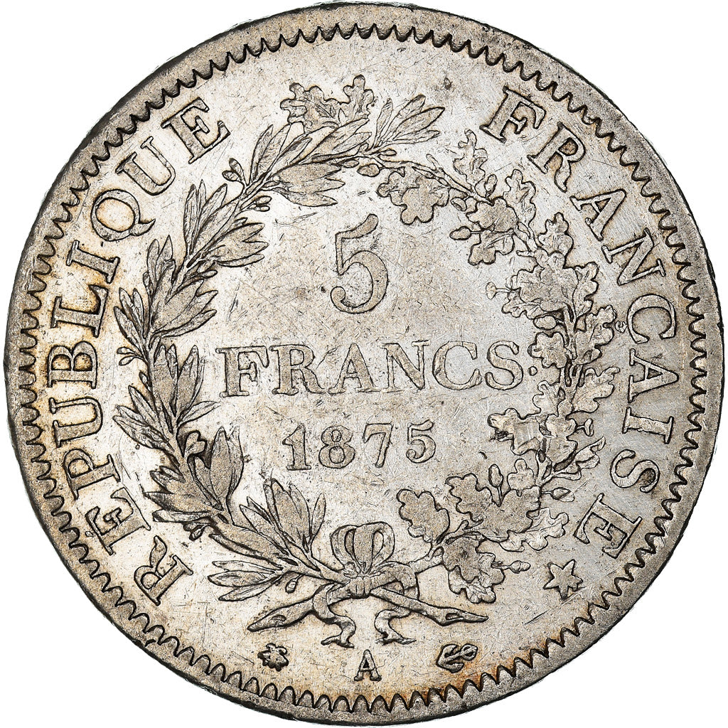 Munten, Frankrijk, Hercule, 5 Francs, 1875, Paris, FR+, Zilver, KM:820.1