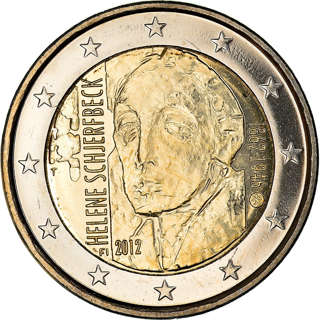 Finlandia, 2 Euro, Helene Schjerfbeck, 2012, Vantaa, SPL, Bi-metallico, KM:182