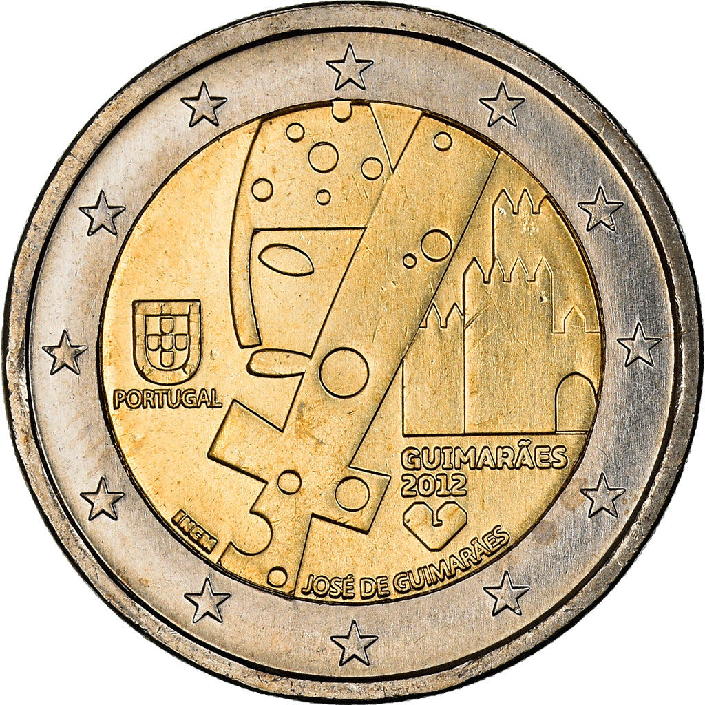 Portugal, 2 Euro, Guimaraes, 2012, Lisbon, VZ+, Bi-Metallic, KM:813