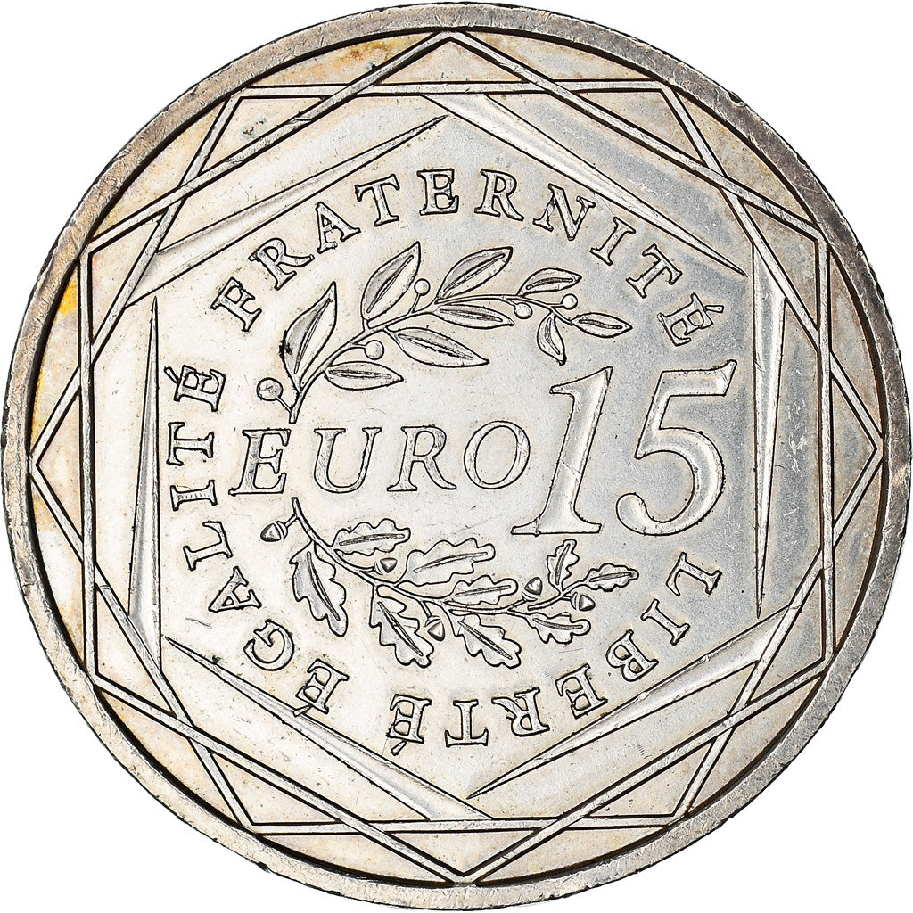 Frankrijk, 15 Euro, Semeuse, 2008, PR, Zilver, Gadoury:EU288, KM:1535