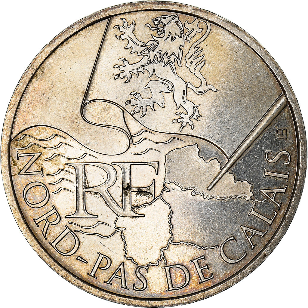 France, 10 Euro, Nord-Pas de Calais, 2010, Paris, AU(55-58), Silver