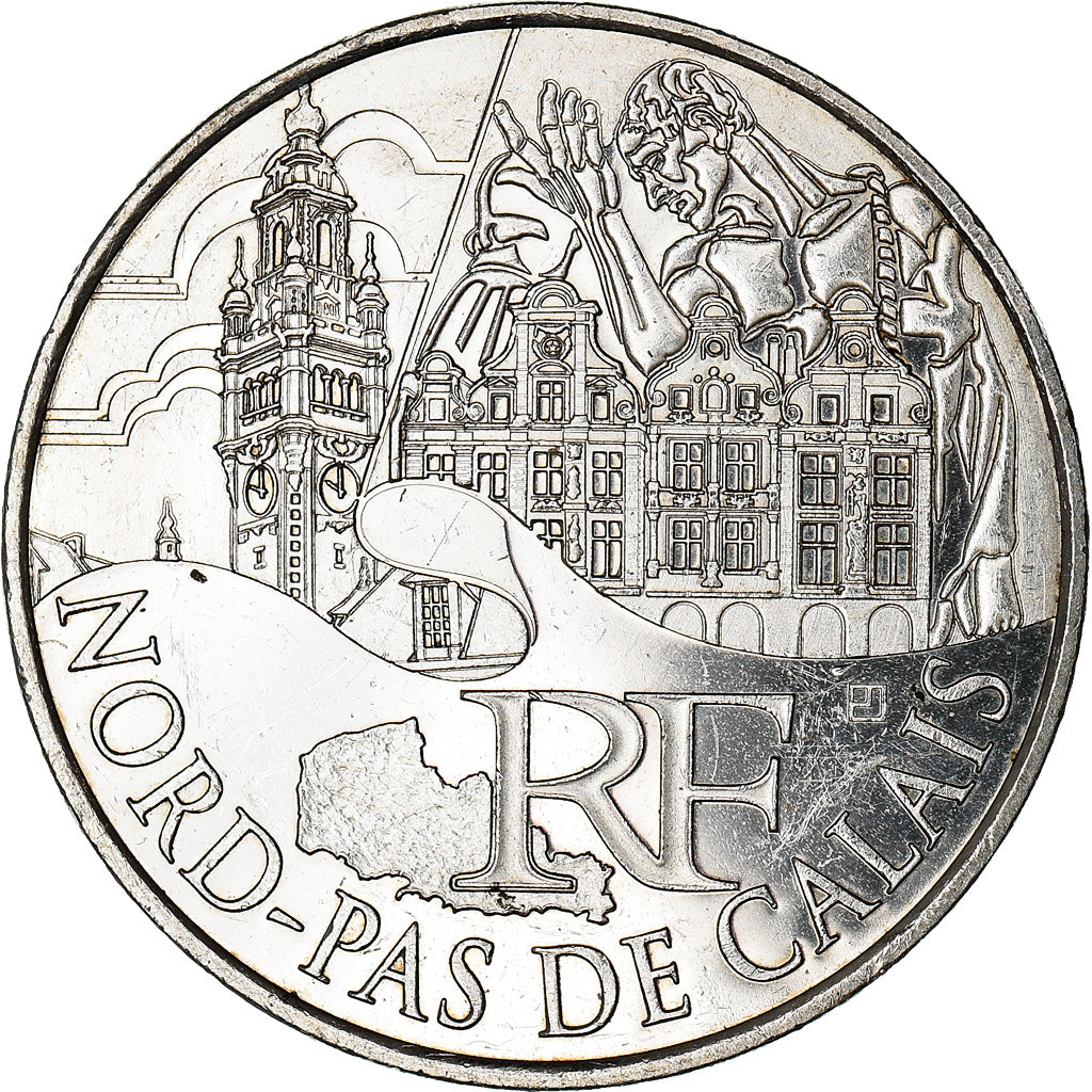 Frankrijk, 10 Euro, Nord-Pas de Calais, 2011, Paris, PR, Zilver, Gadoury:EU450