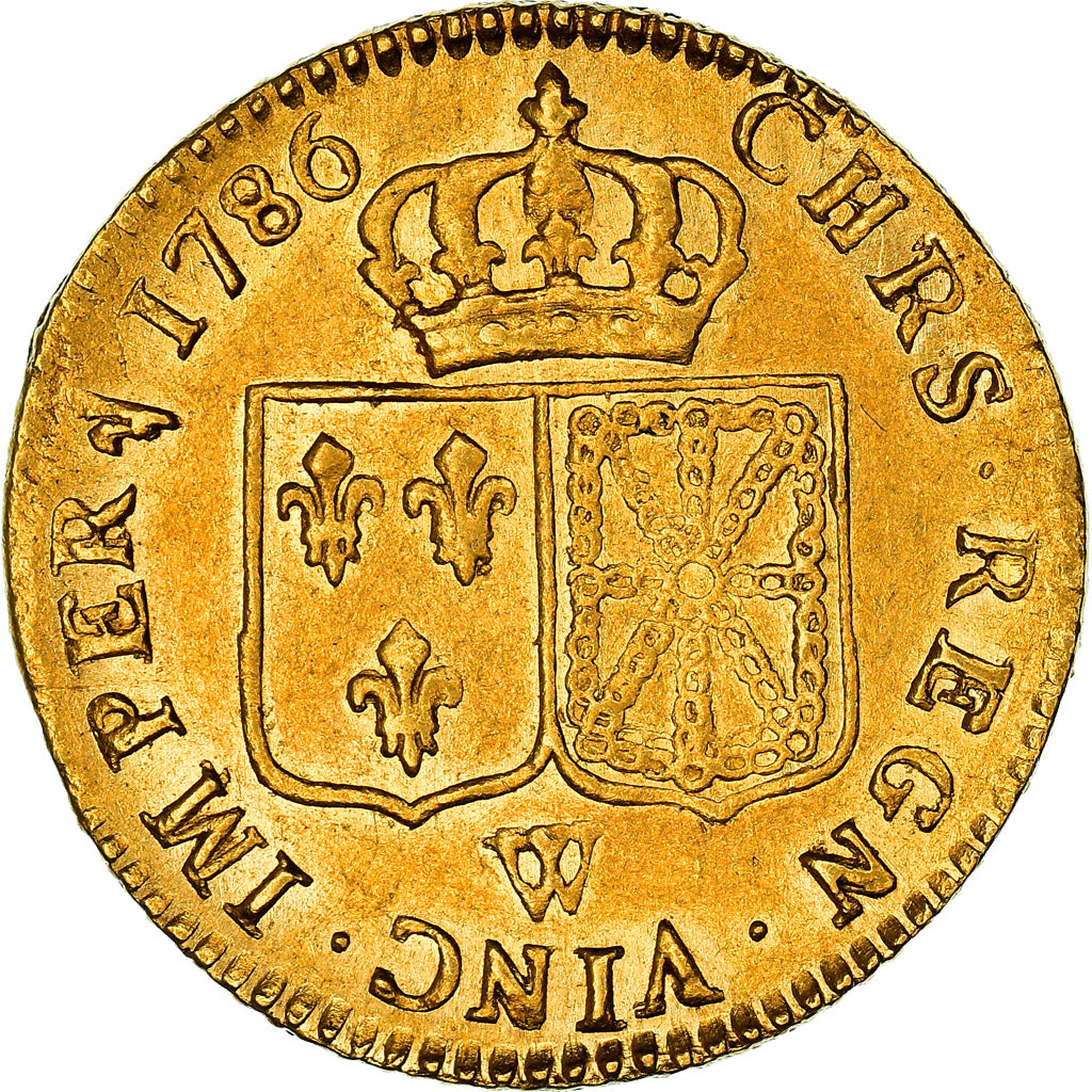 Moeda, França, Louis XVI, Louis d'Or, 1786, Lille, MS(60-62), Dourado