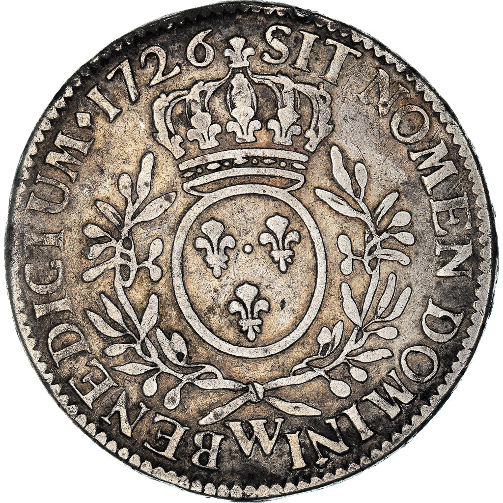 Monnaie, France, Louis XV, Ecu aux branches d'olivier, 1726, Lille, TB+, Argent