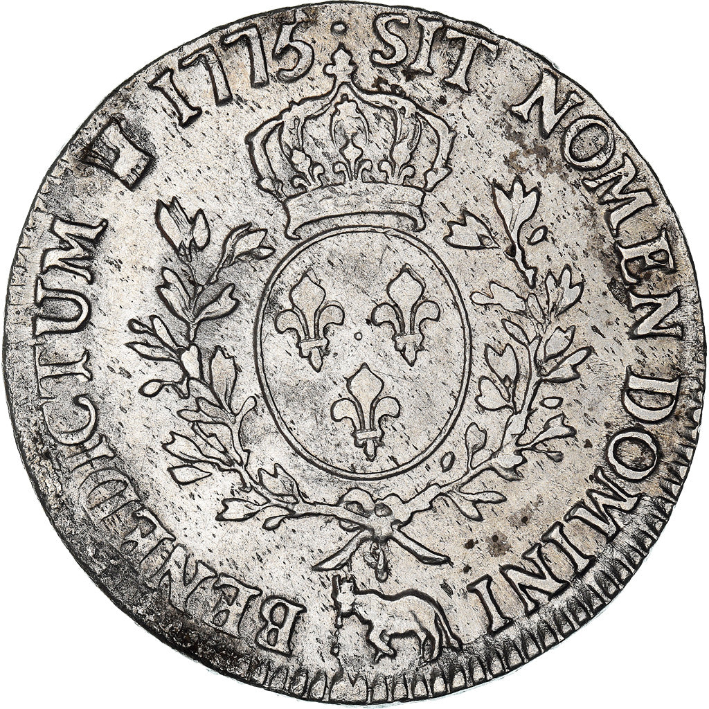 Monnaie, France, Écu de Béarn aux branches d'olivier, 1775, Pau, TTB, Argent