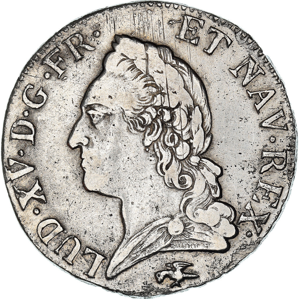Munten, Frankrijk, Louis XV, Écu à la vieille tête, 1774, Lyon, ZF, Zilver