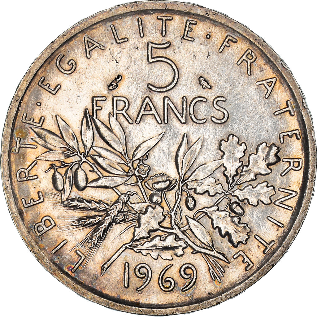Monnaie, France, Semeuse, 5 Francs, 1969, SUP, Argent, Gadoury:770, KM:926