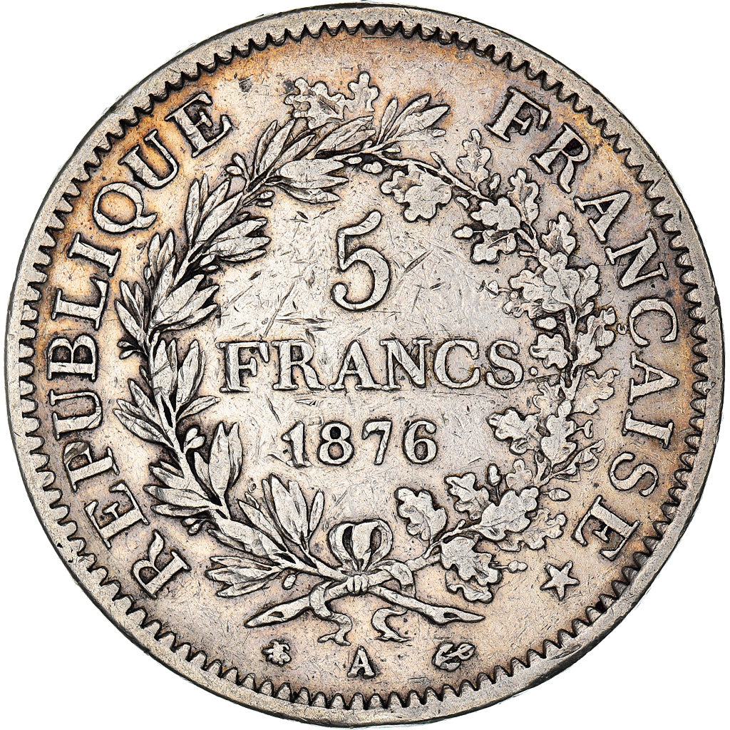 Monnaie, France, Hercule, 5 Francs, 1876, Paris, TTB, Argent, Gadoury:745a