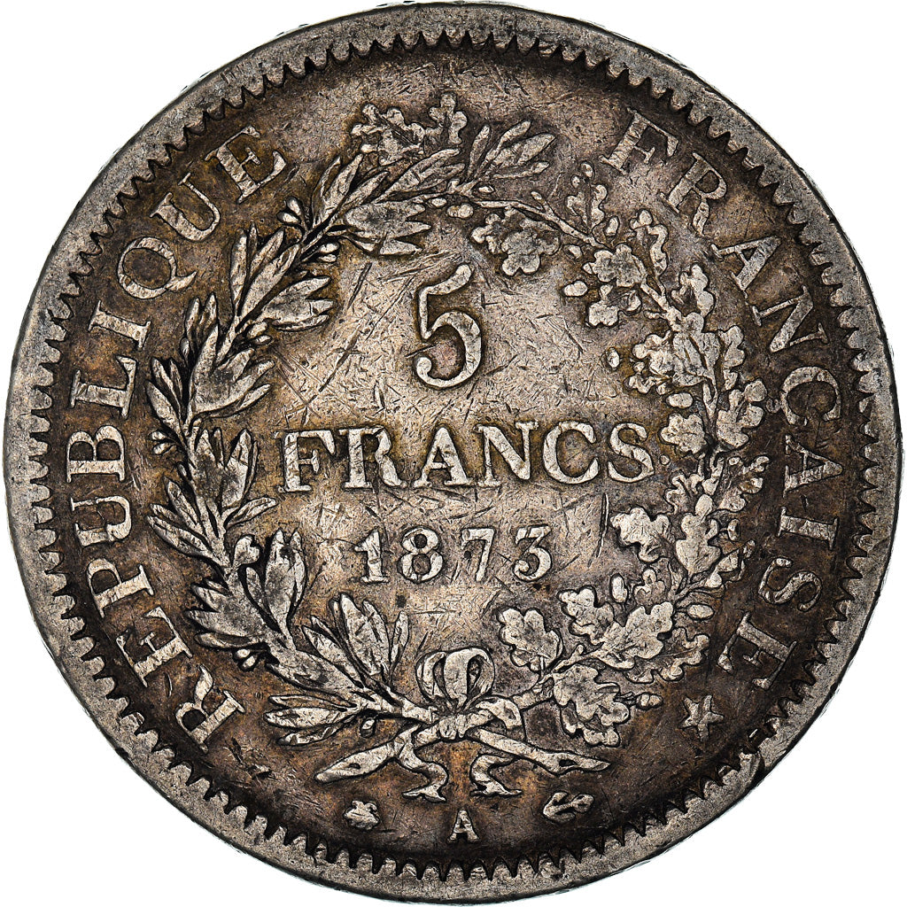 Coin, France, Hercule, 5 Francs, 1873, Paris, VF(20-25), Silver, KM:820.1