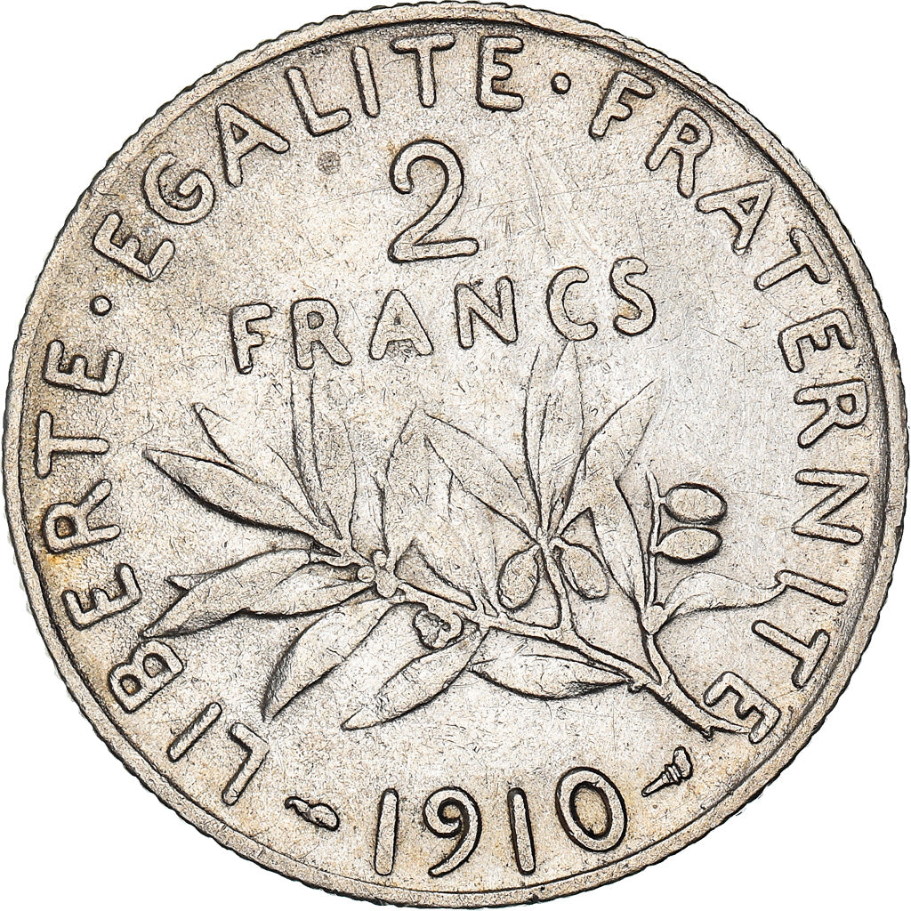 Coin, France, Semeuse, 2 Francs, 1910, Paris, EF(40-45), Silver, KM:845.1