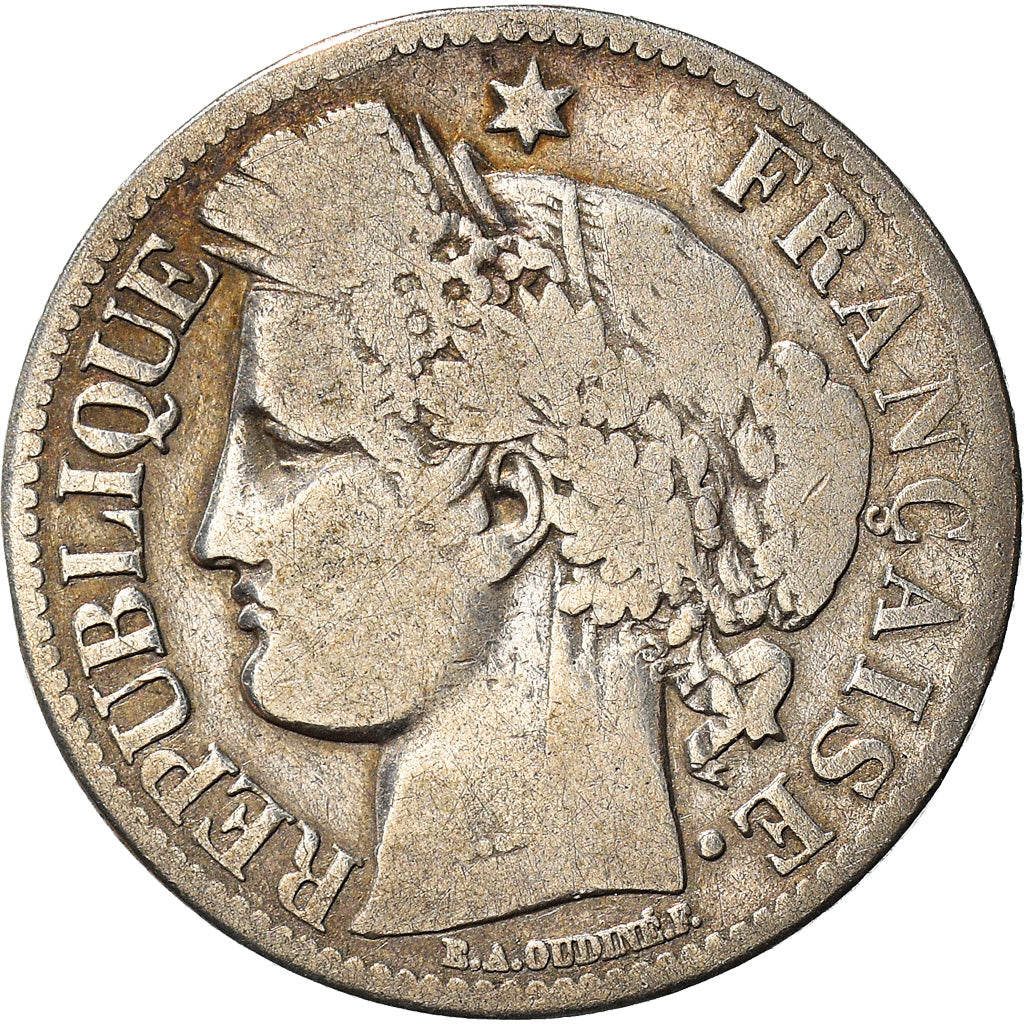 Munten, Frankrijk, Cérès, 2 Francs, 1870, Paris, ZG+, Zilver, KM:817.1