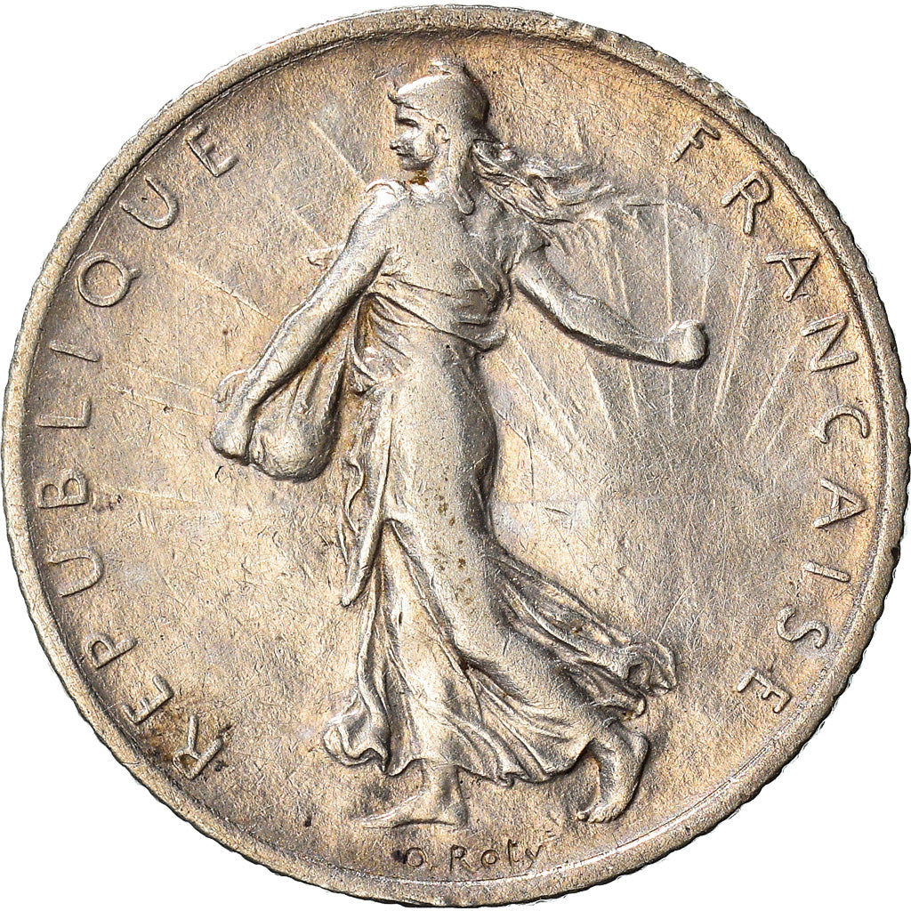 Coin, France, Semeuse, Franc, 1912, Paris, EF(40-45), Silver, KM:844.1
