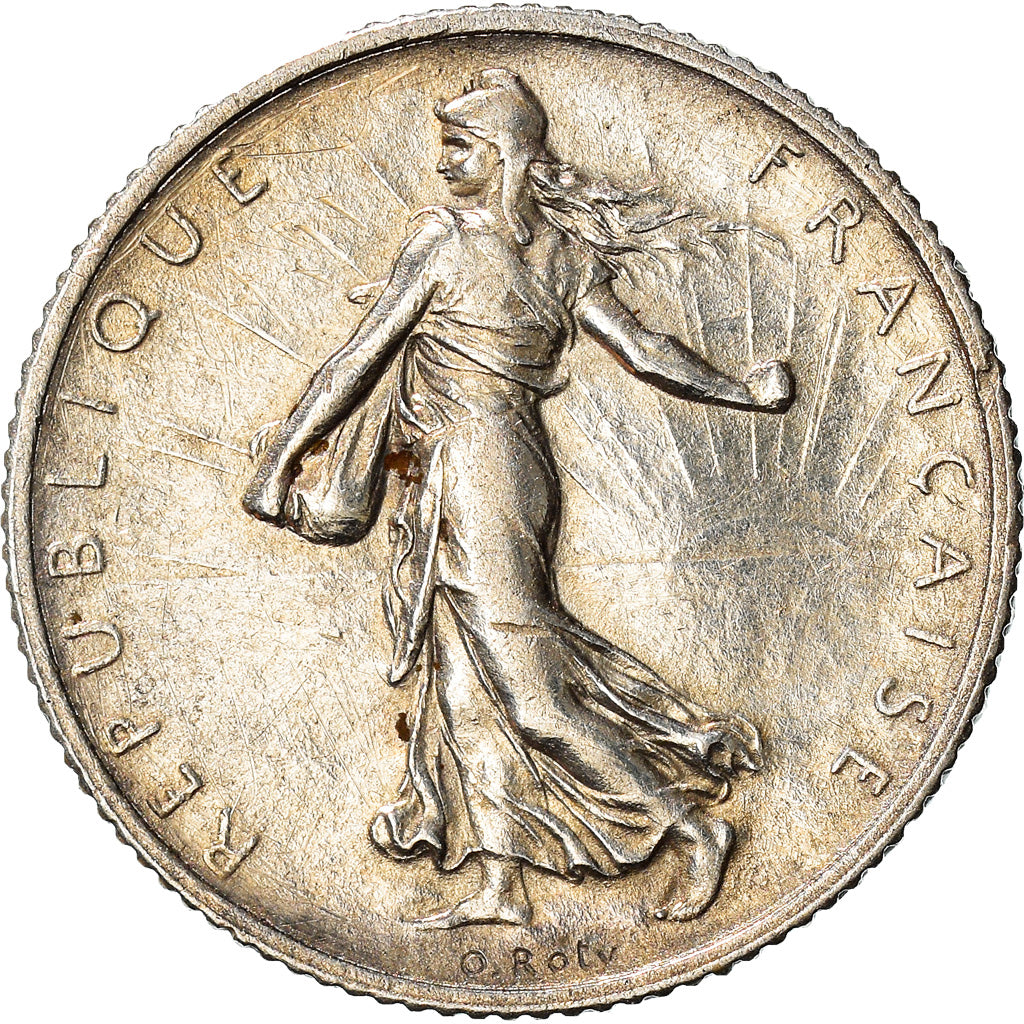 Coin, France, Semeuse, Franc, 1913, Paris, AU(50-53), Silver, KM:844.1